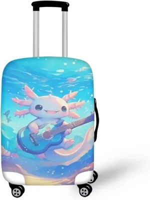 COEQINE Carry On Luggages Case Protector 26 28 Inch Blue Axolotl Carry On Luggage Transparent Cover Stretchy for Women Men Travel