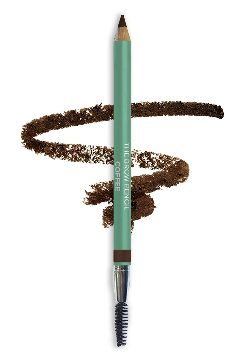 Coffee Eyebrow Pencil - Powder & Wax Eyebrow Definer, Long-Lasting, Smudge-Proof, Cruelty-Free Formula for Naturally Defined Eyebrows (Dark Brown)