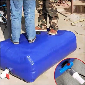 Collapsible Water Container, Portable PVC Weather Resistant Water Storage Bag for Outdoor Outdoor Camping, Hiking, Self-Driving, Customizable (Color : Blue, Size : 120L/0.8x0.45x0.35m)