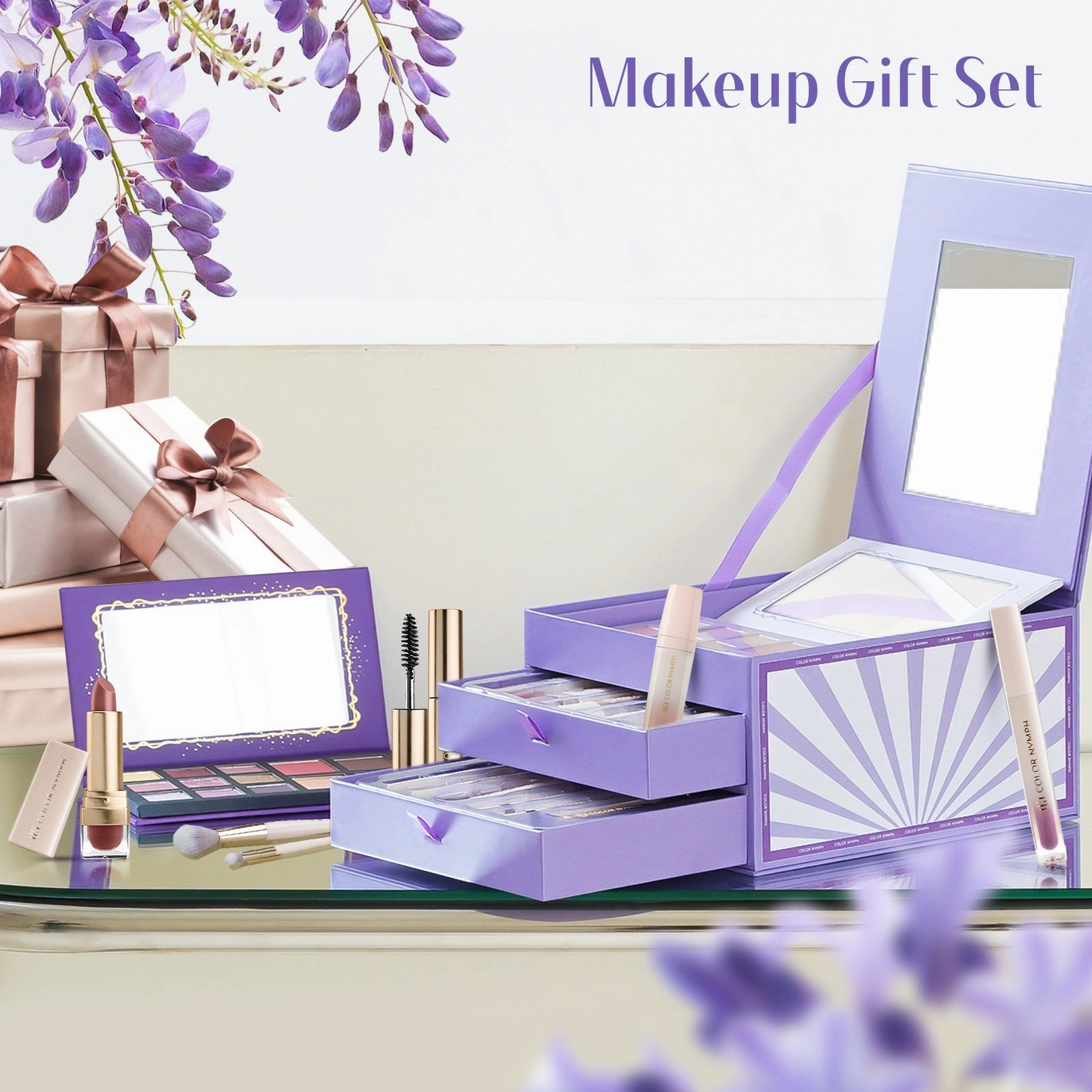 Color Nymph Beginner Makeup Set for Teens, Professional Cosmetic Set for Women