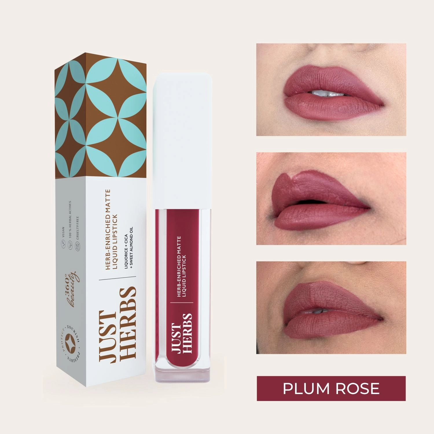Combo Pack of 2: Herb-enriched Matte Liquid Lipstick - Plum Rose