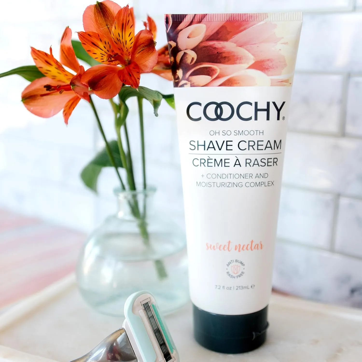 Coochy Intimate Shaving Cream | Shave Conditioner & Moisturizer for Face & Body | Ideal for Sensitive Skin Care, Anti-Bump | Sweet Nectar, 7.2 oz