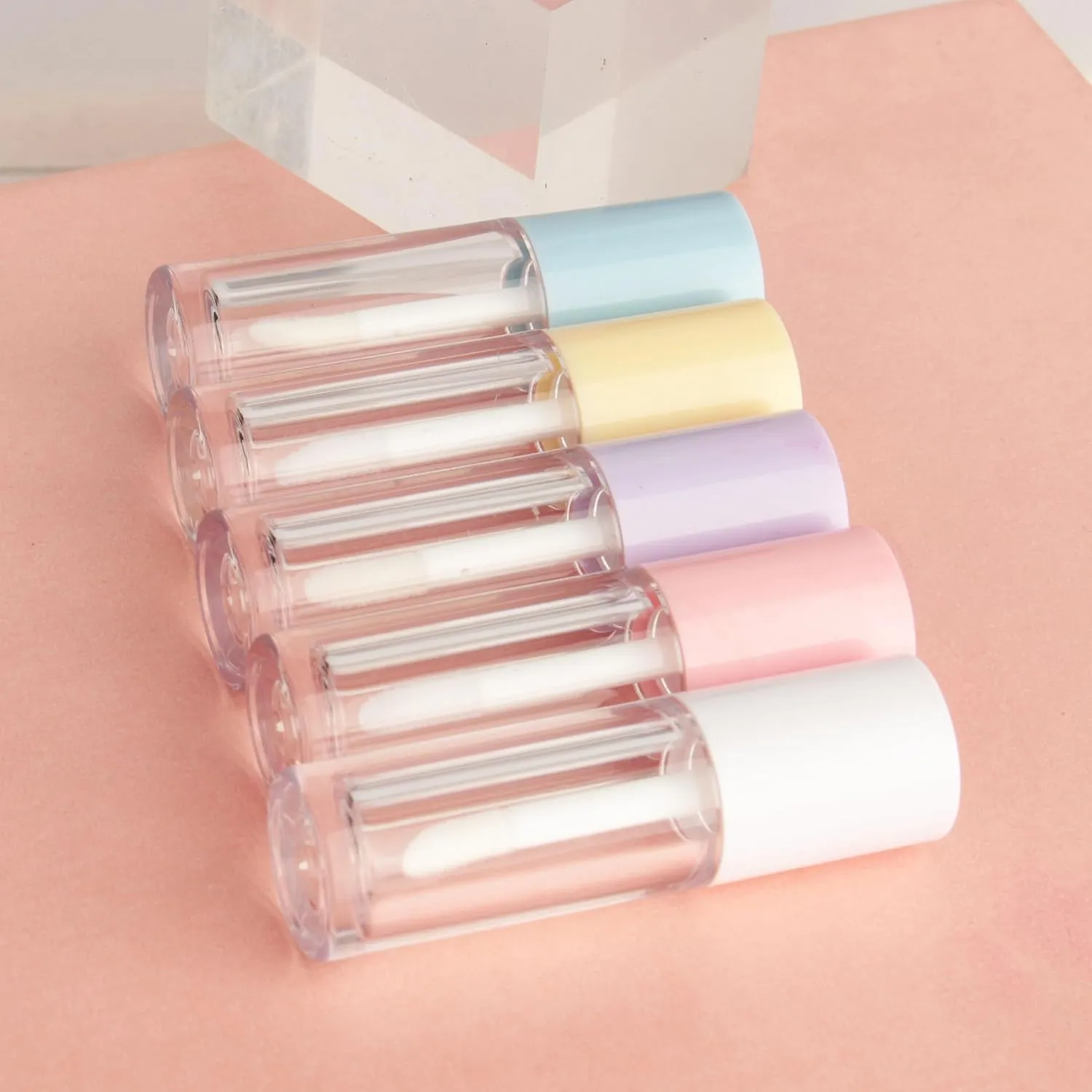 COSIDEA 40PCS Empty Purple Mini Lip Gloss Tubes 2.5ml 0.08 OZ lipgloss Tube with Wand Applicator for Lip oil tint bottles container