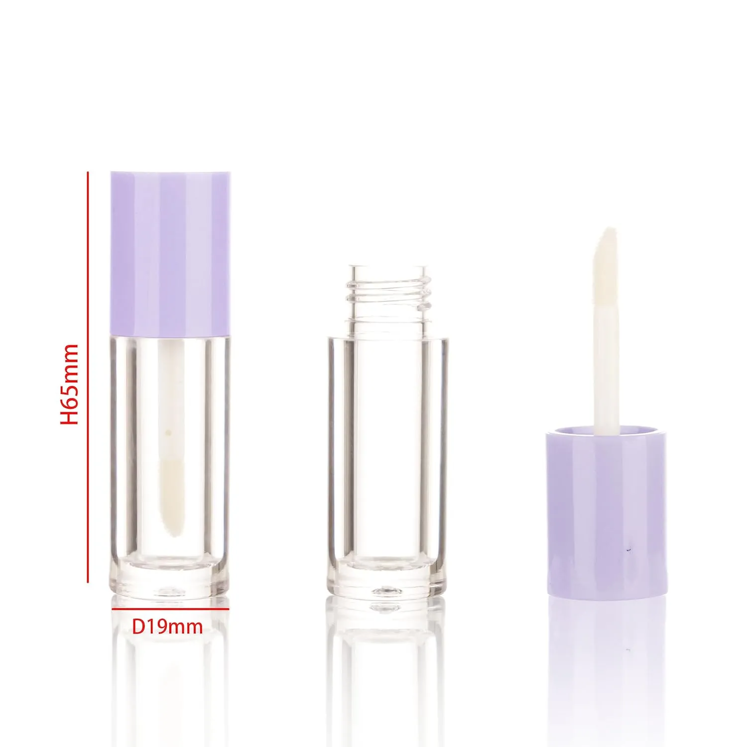 COSIDEA 40PCS Empty Purple Mini Lip Gloss Tubes 2.5ml 0.08 OZ lipgloss Tube with Wand Applicator for Lip oil tint bottles container