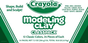Crayola Modeling Clay Classpack (24 Packs), Bulk Modeling Clay for Kids, 12 Colors, Nontoxic, Classroom Supplies for Kids Arts & Crafts