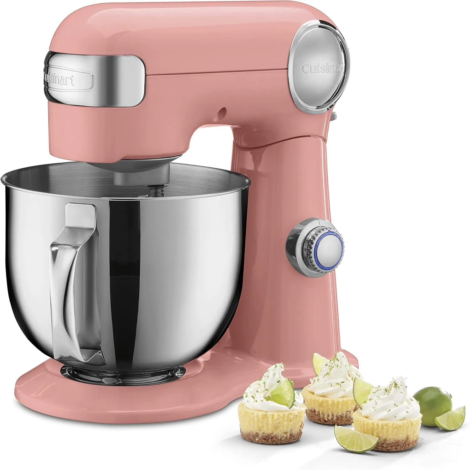 Cuisinart SM-50CO Precision Master 5.5-Quart 12-Speed Stand Mixer with Mixing Bowl, Chef's Whisk, Flat Mixing Paddle, Dough Hook, and Splash Guard with Pour Spout, Blushing Coral, Manual
