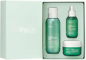 Cuthera Green Mandarin 3-Piece Korean Skincare Set - Essence Toner, Serum, Cream Citrus Scent Jeju Natural Vitamin Rich Hydrating, Pore Tightening, Skin Calming, Oil Water Balance Care