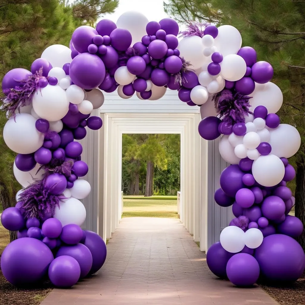 Dark Purple Balloons-Double Stuffed Purple Balloons Different Sizes Latex Royal Purple Balloon Garland Deep Purple Balloon Arch Kit for Birthday Baby Shower Anniversary Wedding Party Decorations