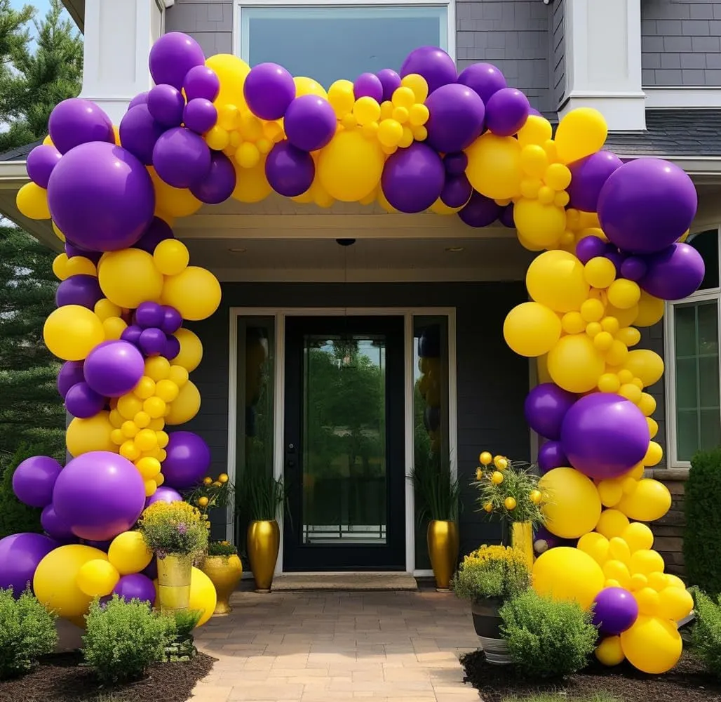 Dark Purple Balloons-Double Stuffed Purple Balloons Different Sizes Latex Royal Purple Balloon Garland Deep Purple Balloon Arch Kit for Birthday Baby Shower Anniversary Wedding Party Decorations