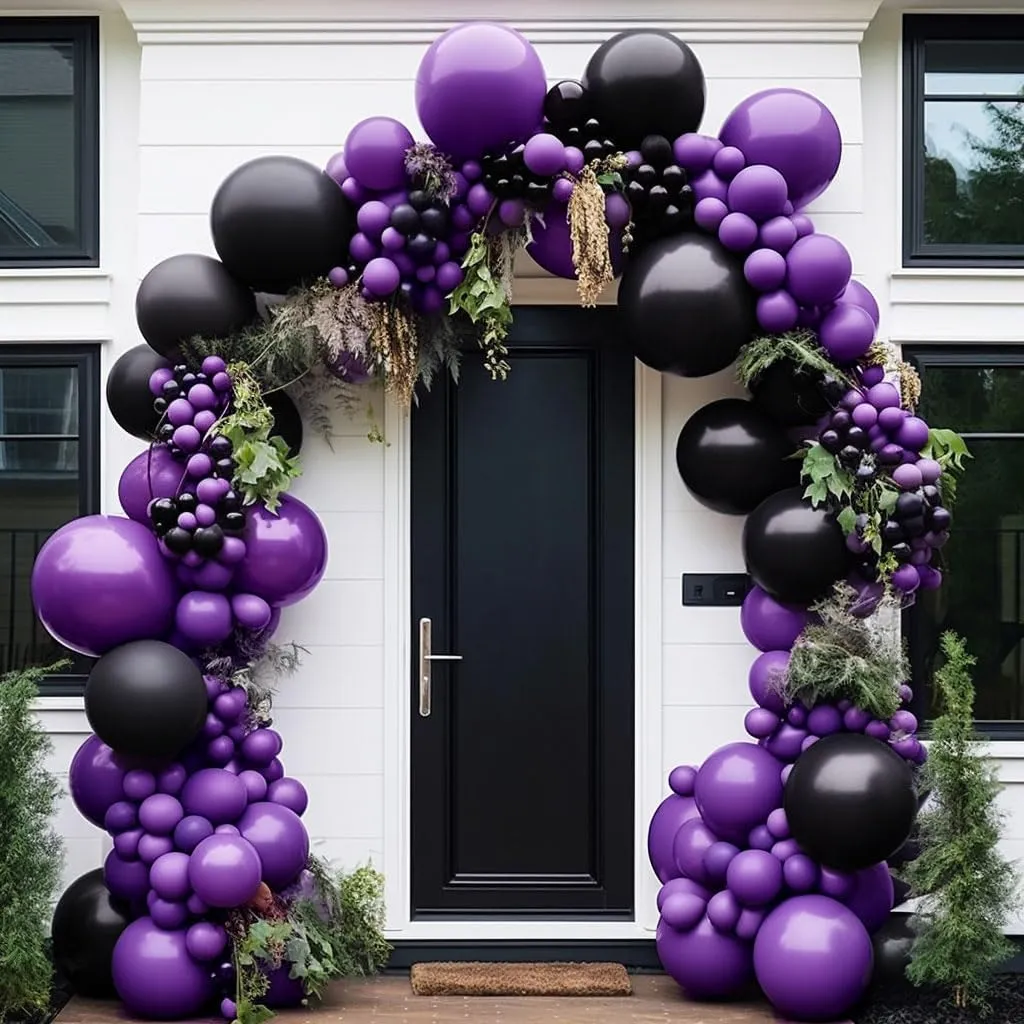 Dark Purple Balloons-Double Stuffed Purple Balloons Different Sizes Latex Royal Purple Balloon Garland Deep Purple Balloon Arch Kit for Birthday Baby Shower Anniversary Wedding Party Decorations