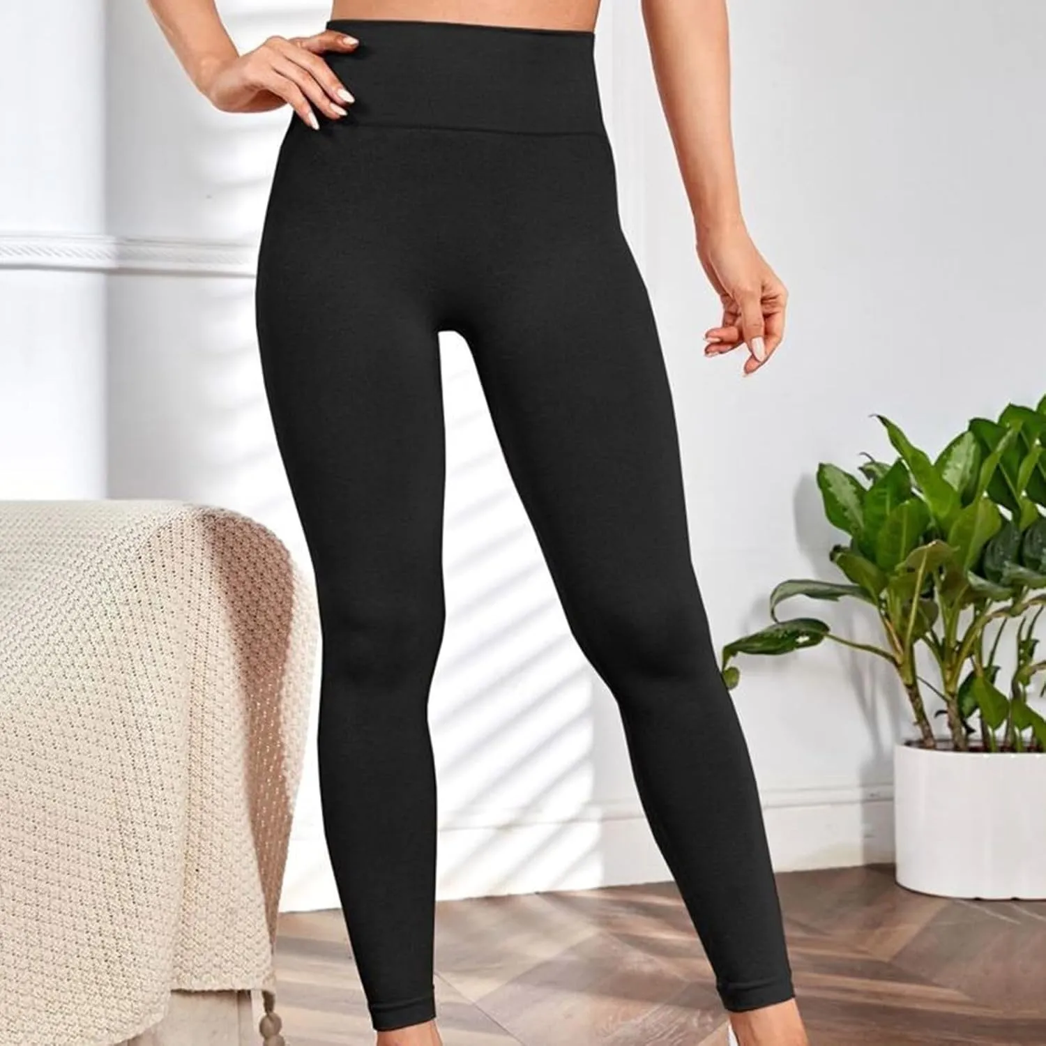 DASAYO Compression Leggings for Women Solid Color Buttery Soft Seamless Stretchy 7/8 Workout Yoga Pants
