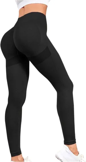 DASAYO Compression Leggings for Women Solid Color Buttery Soft Seamless Stretchy 7/8 Workout Yoga Pants