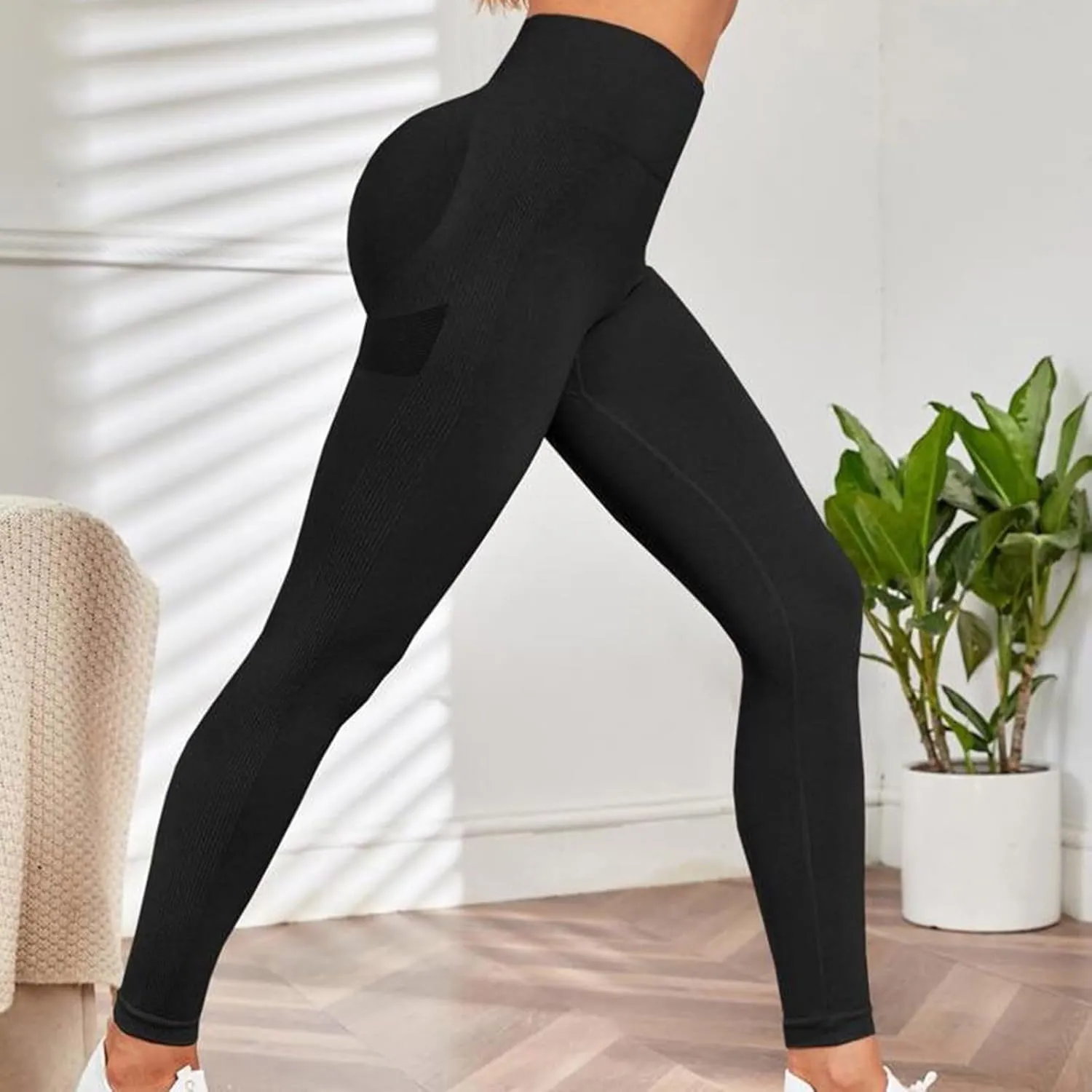 DASAYO Compression Leggings for Women Solid Color Buttery Soft Seamless Stretchy 7/8 Workout Yoga Pants