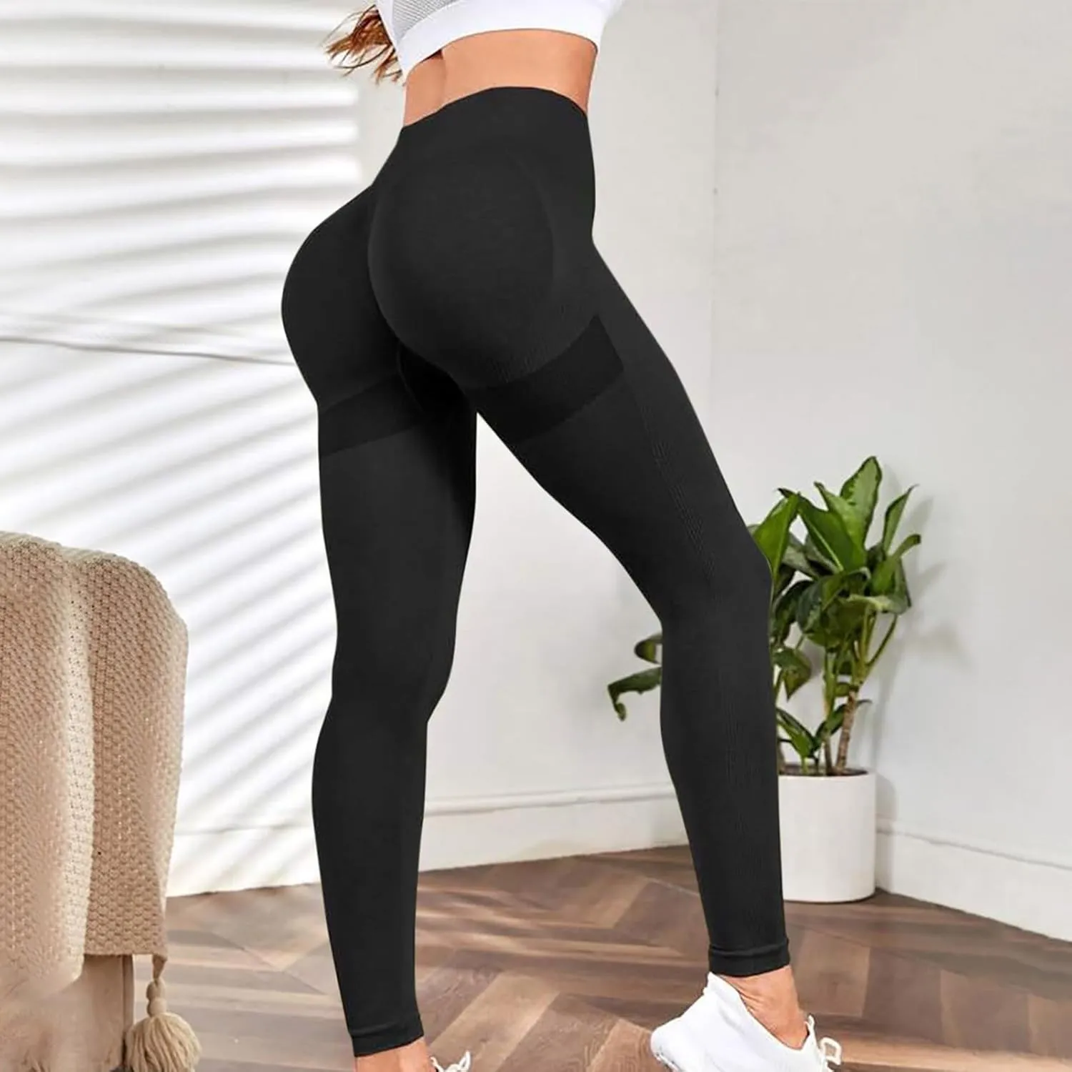 DASAYO Compression Leggings for Women Solid Color Buttery Soft Seamless Stretchy 7/8 Workout Yoga Pants