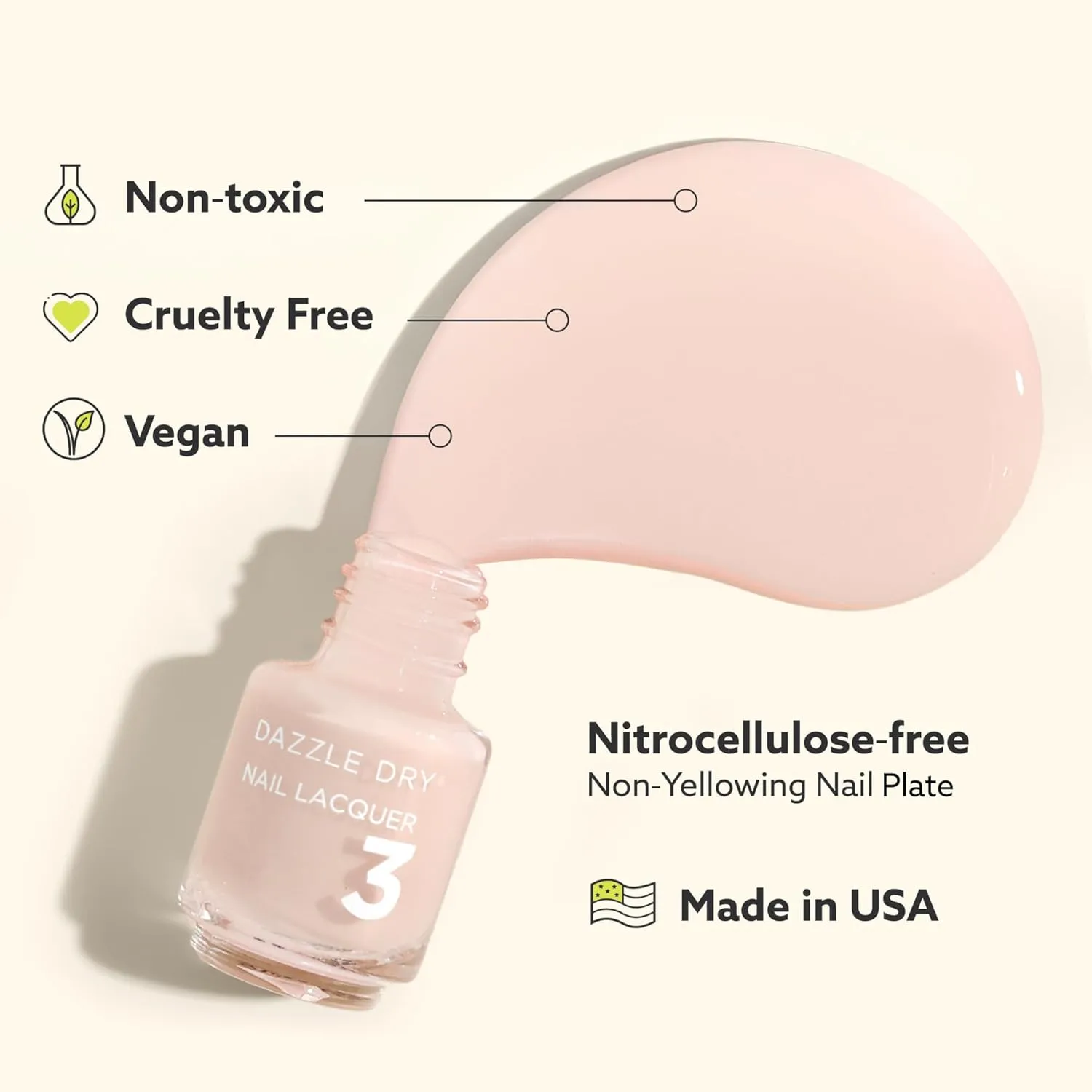 Dazzle Dry Mini Kit 4 Step System - Holly Berry - A semi-sheer true red. Semi-sheer cream. (5 Piece Kit / 5 Manicures)