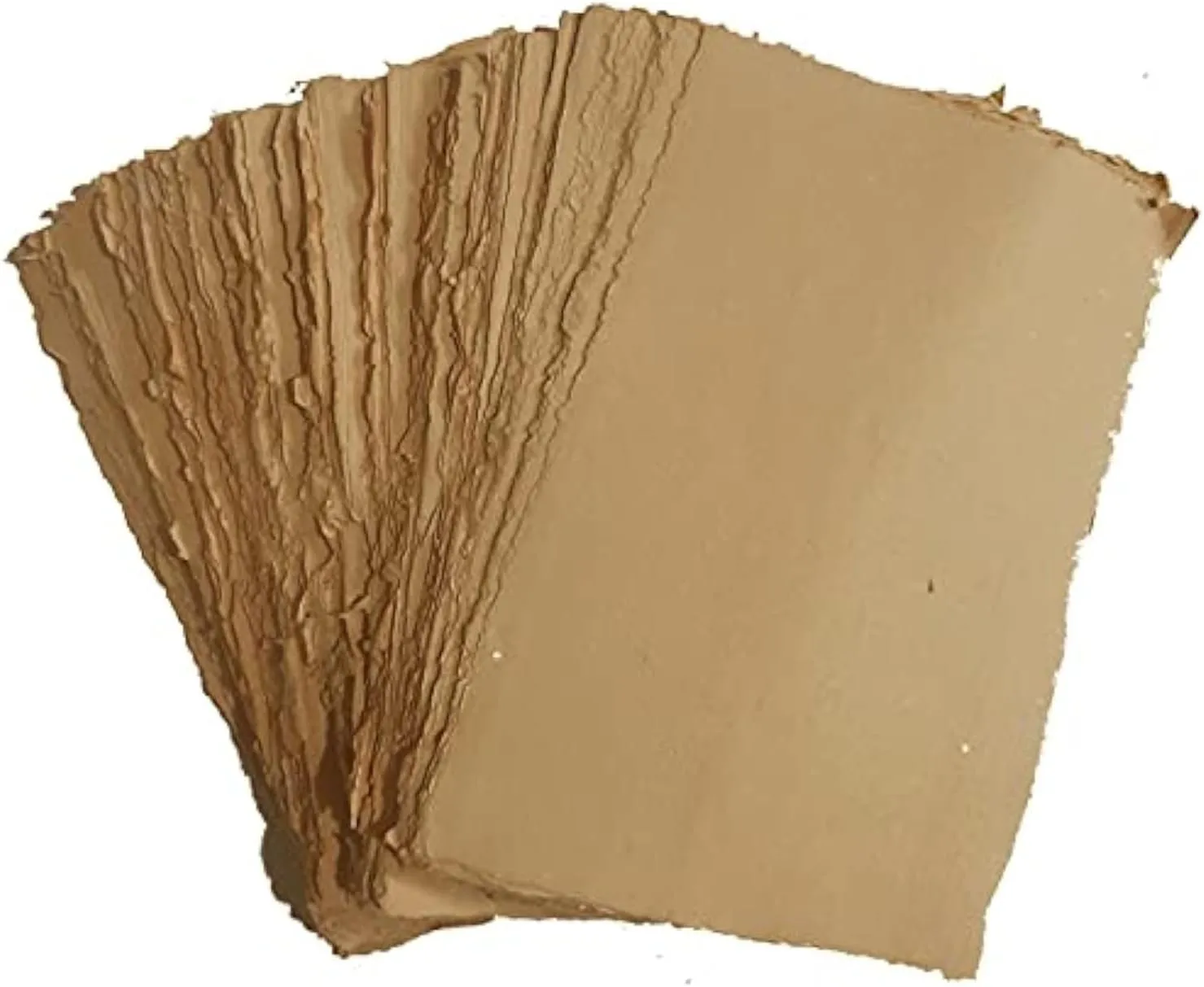Deckle Papers Handmade Cotton Khdai Paper for Watercolor, Writers, Card Stock Invitations, Crafts -Thick 150 GSM Size-A7 Pack of-50-Brown