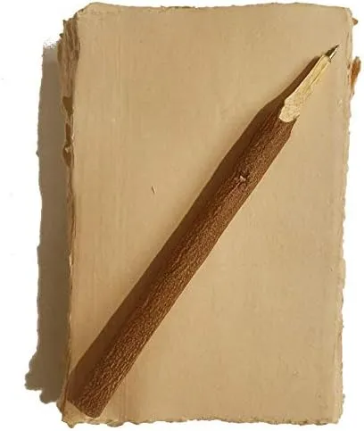Deckle Papers Handmade Deckle Edge Printer Friendly Blank Paper Mixed Media Loose Leaf Paper -Thick 150 GSM Size-A4 Pack of-50-Brown