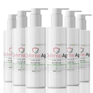 Defense Ag Hand Soap with Coconut oil, Oat extract, Vitamin E and Herbal Essential Oil | Paraben free, Moisturizing and Effective Daily Hand Wash, Cleanser Combo | 8oz (236ml Each) - Pack of 6