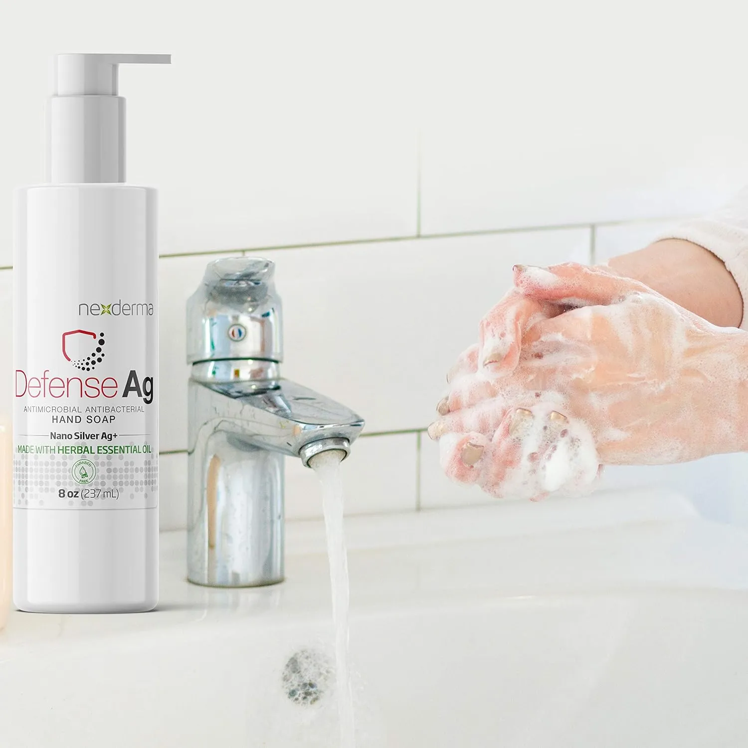 Defense Ag Hand Soap with Coconut oil, Oat extract, Vitamin E and Herbal Essential Oil | Paraben free, Moisturizing and Effective Daily Hand Wash, Cleanser Combo | 8oz (236ml Each) - Pack of 6