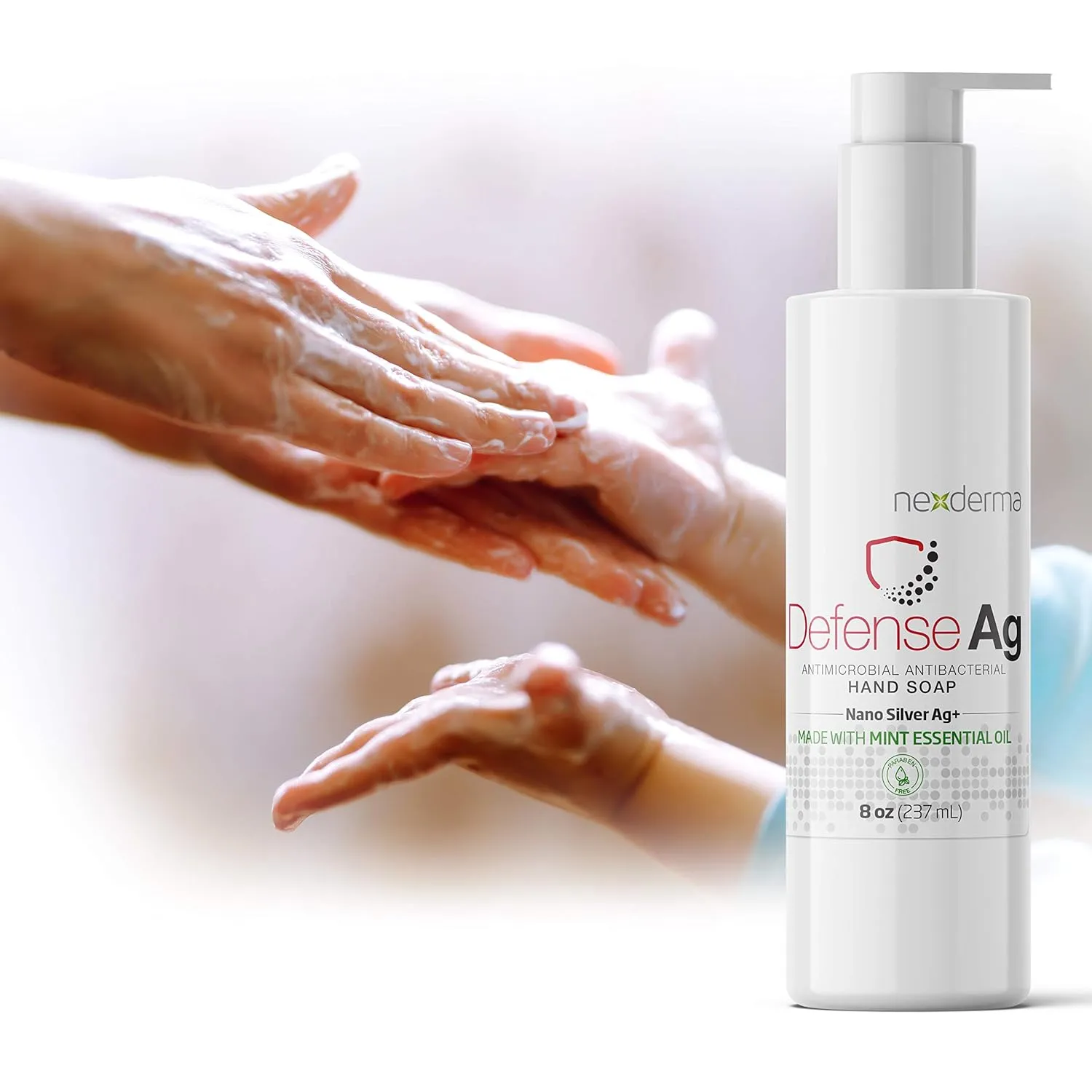Defense Ag Hand Soap with Coconut oil, Oat extract, Vitamin E and MINT Essential Oil | Paraben free, Moisturizing and Effective Daily Hand Wash, Cleanser Combo - 8oz (236ml Each) - Pack of 6