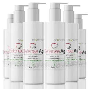Defense Ag Hand Soap with Coconut oil, Oat extract, Vitamin E and MINT Essential Oil | Paraben free, Moisturizing and Effective Daily Hand Wash, Cleanser Combo - 8oz (236ml Each) - Pack of 6