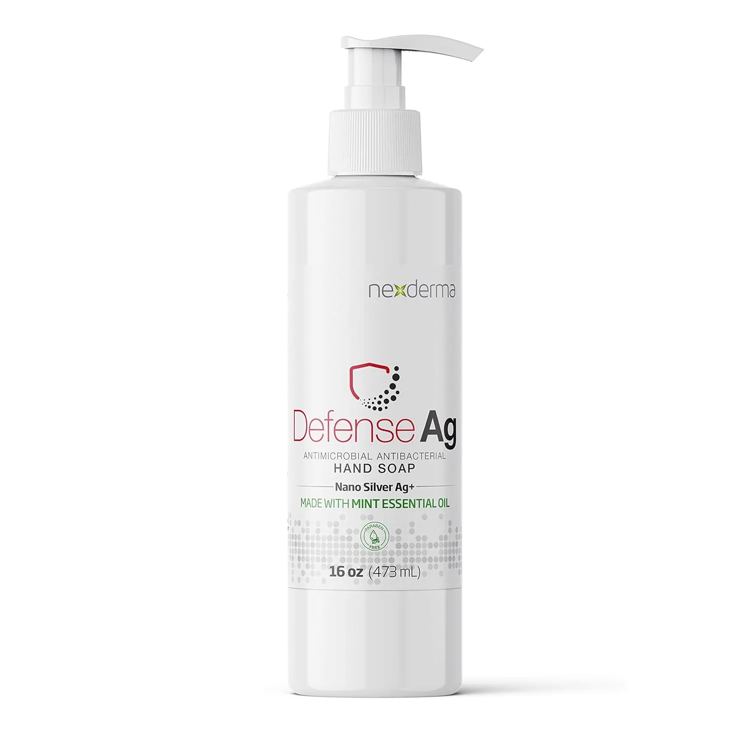 Defense Ag Hand Soap with Goodness of Silver, Oat Extracts, Vitamin E, Coconut Oil & MINT Essential Oil | Paraben free Moisturizing Everyday Hand Soap - 16 Ounce (473ml)