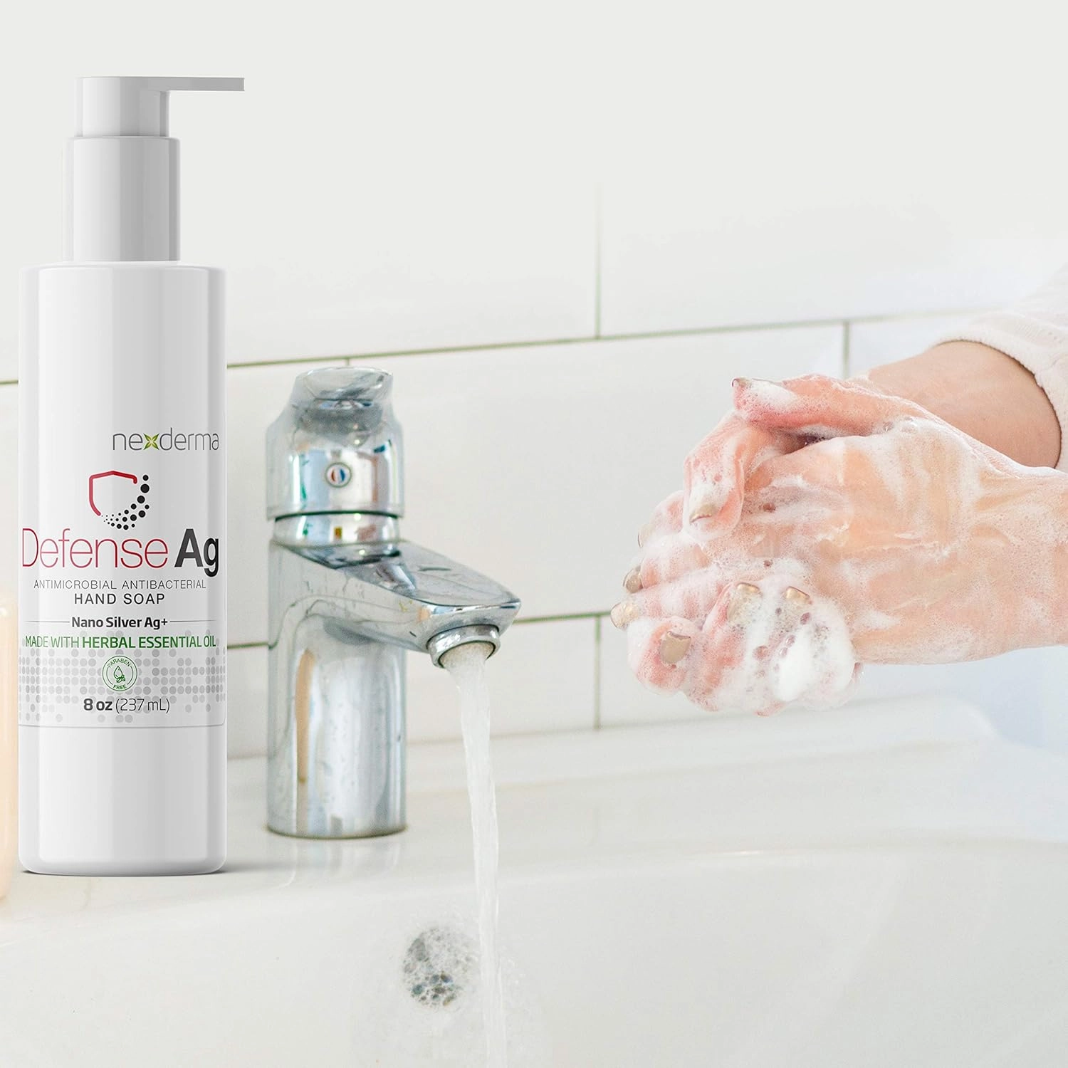 Defense Ag Hand Soap with Coconut oil, Oat extract, Vitamin E and Herbal Essential Oil | Paraben free, Moisturizing & Effective Daily Hand Wash, Cleanser Combo | 8oz (236ml Each) - Pack of 3