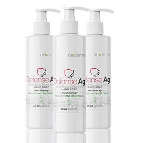 Defense Ag Hand Soap with Coconut oil, Oat extract, Vitamin E and MINT Essential Oil | Paraben free, Moisturizing and Effective Daily Hand Wash, Cleanser Combo - 16oz (473ml Each) - Pack of 3