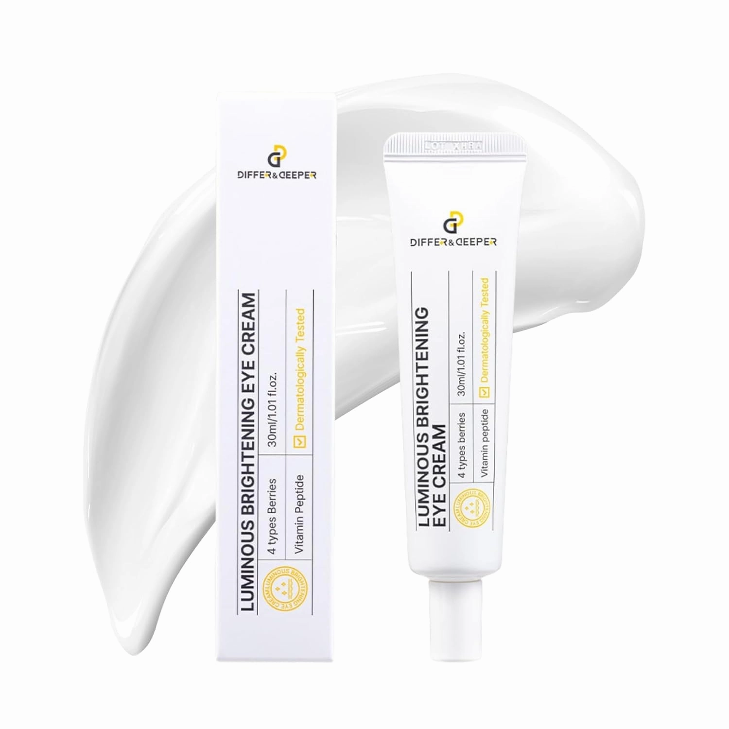 Differ & Deeper Luminous Brightening Eye Cream – Eye Moisturizer for Dullness, Dark Circles & Radiant-Looking Skin | K-Beauty Skincare (30ml)