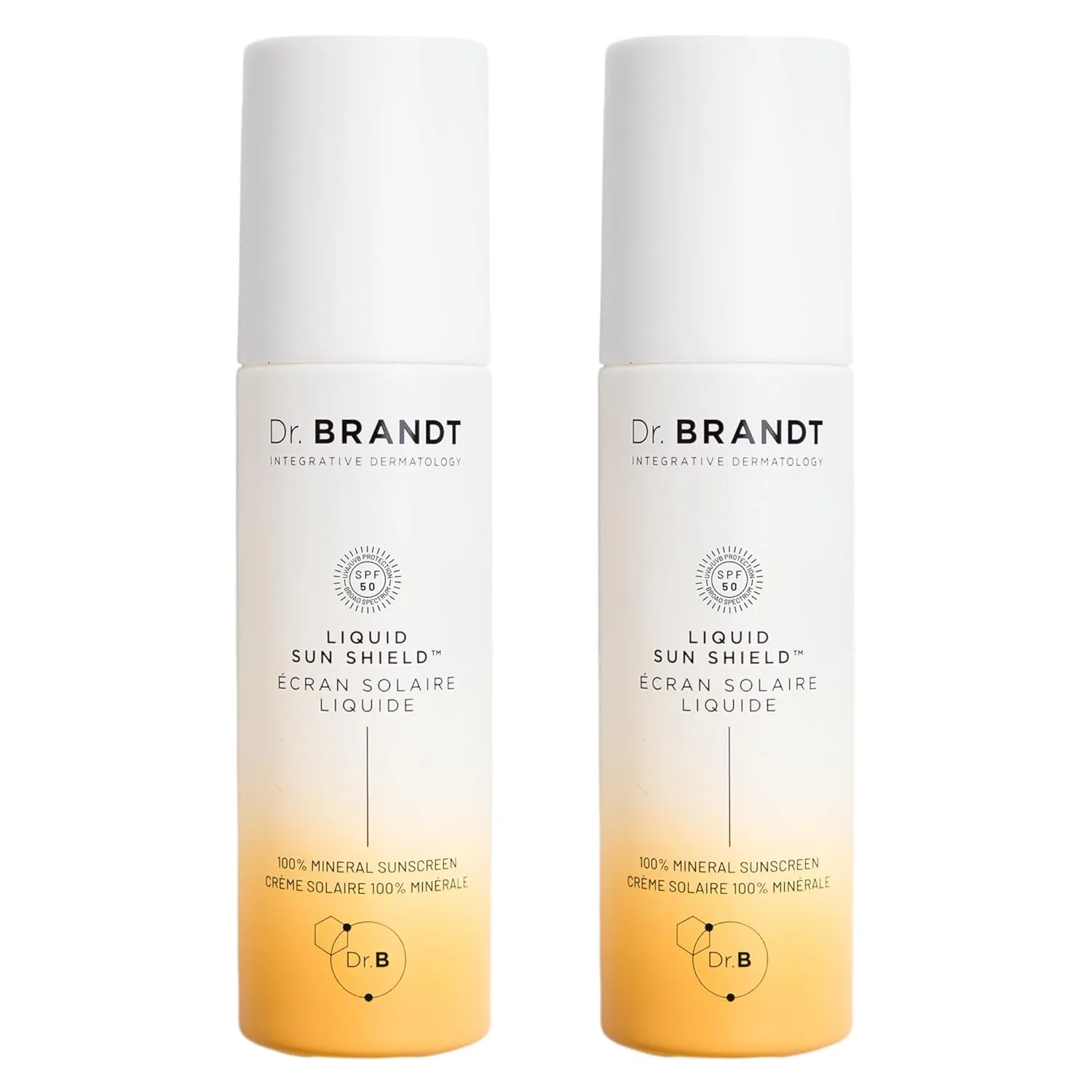 Dr. Brandt Bright This Way Liquid Sun Shield - 100% Mineral SPF 50 Sunscreen - Lightweight Lotion with Invisible Finish - 1.7 fl oz, Pack of 2