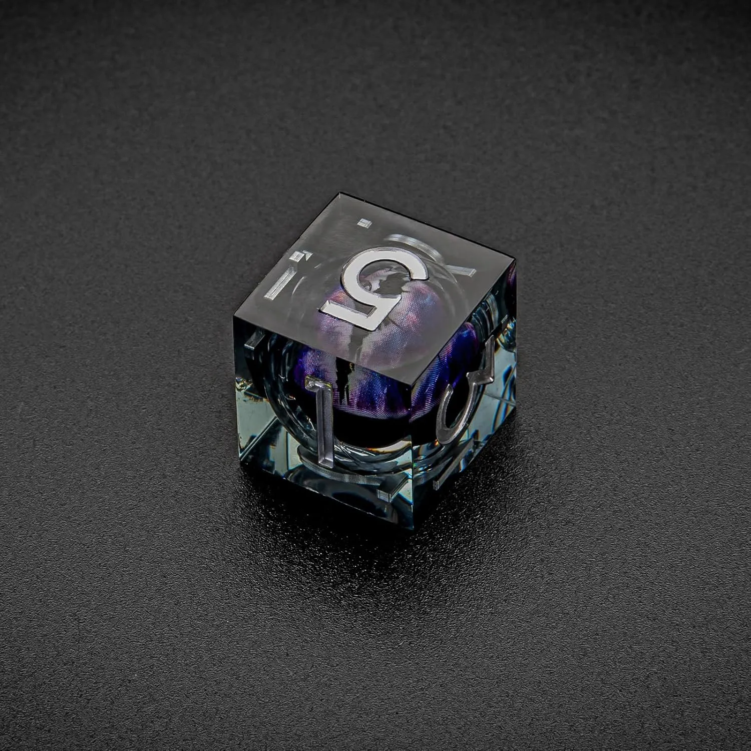 Dragon Eye Liquid Sharp Edge 7pcs DND dice Set with Gift Box d&d dice for Dungeons and Dragons MTG PRG Games (Black Purple)