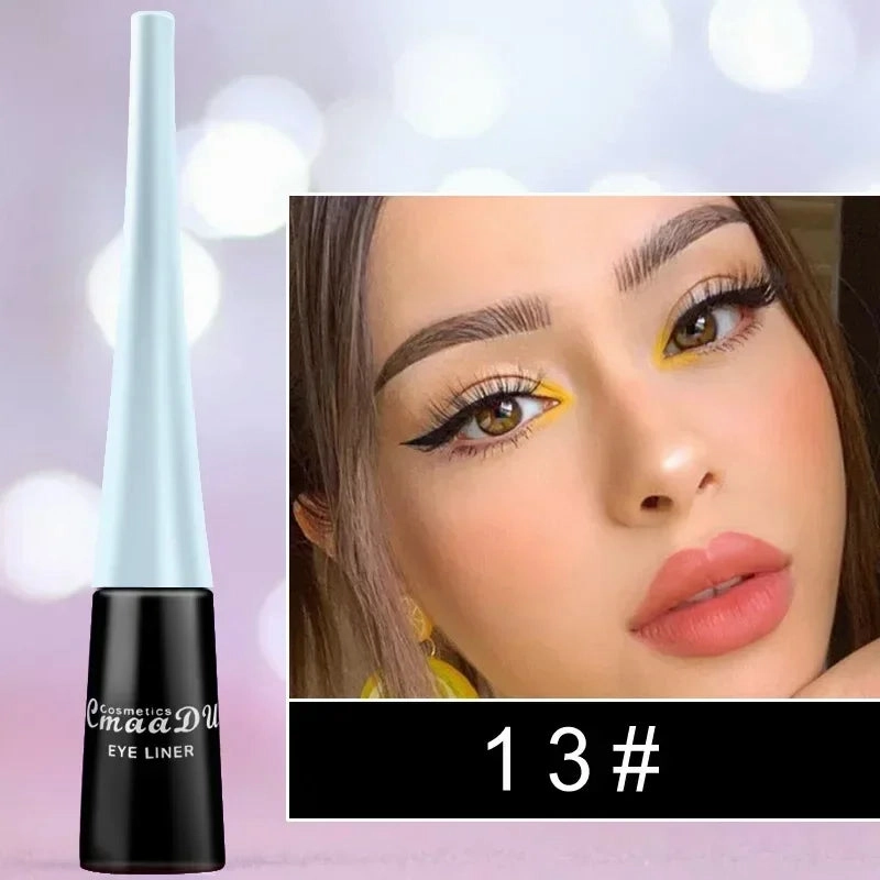 DUNUF LUXURYLiquid BluePREMIUM Eyeliner Pencil Ultra-thin Long Lasting Quick Dry Smooth Rainbow Colorful Eye Liner Waterproof No Blooming Cosmetics
