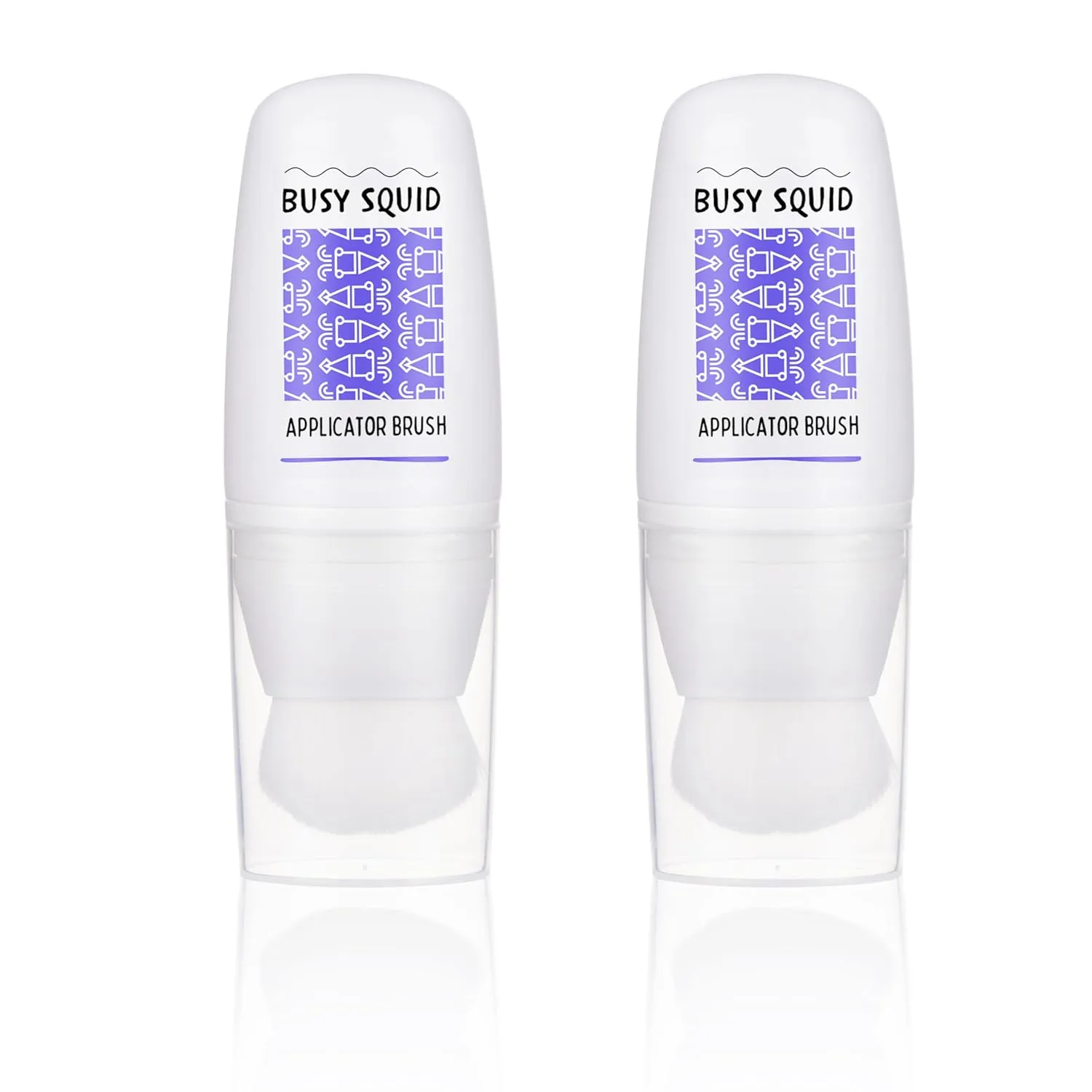 Duo Sunscreen Applicator for Kids Set of 2 – Refillable Bottle with Integrated Makeup Brush – Mess Free, Travel Size Sunscreen Brush Lotion Applicator for Face and Body (Purple Duo)