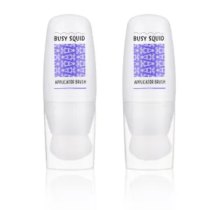 Duo Sunscreen Applicator for Kids Set of 2 – Refillable Bottle with Integrated Makeup Brush – Mess Free, Travel Size Sunscreen Brush Lotion Applicator for Face and Body (Purple Duo)