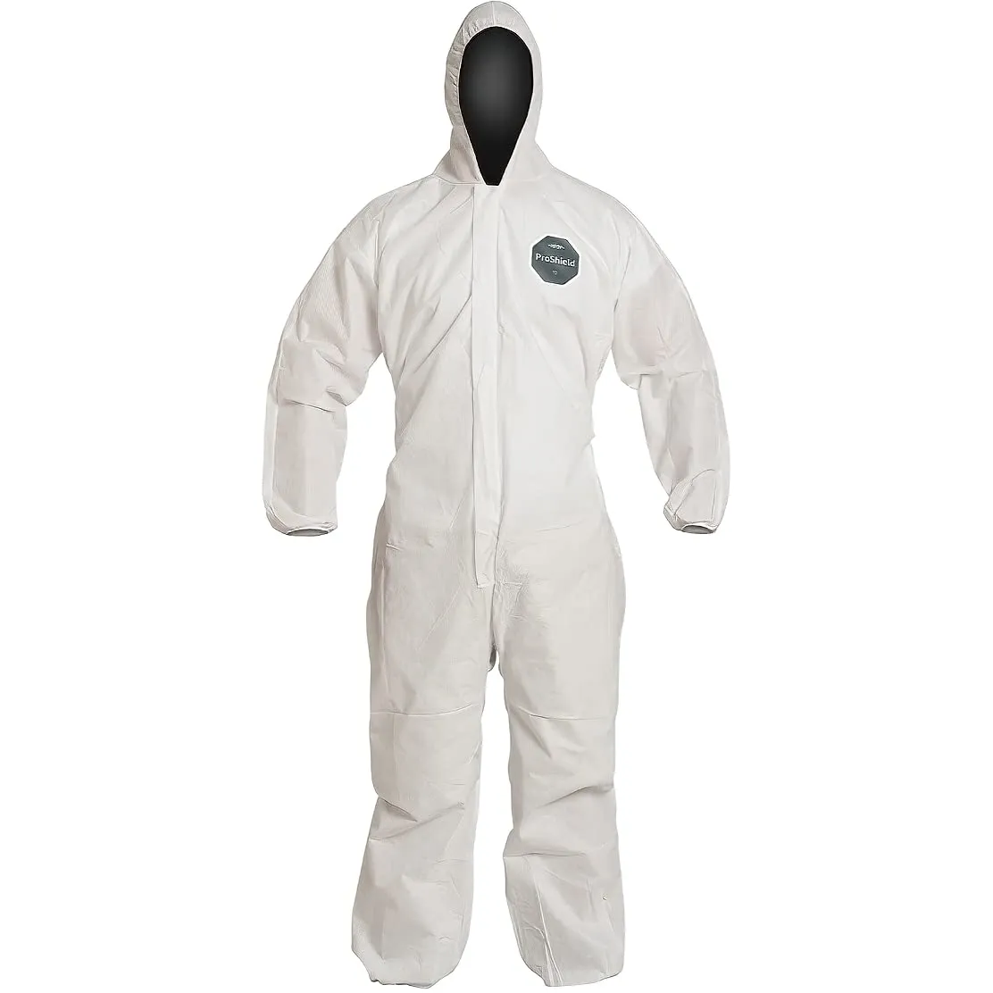 DuPont ProShield 10 PB127S Disposable Protective Coverall with Standard Fit Hood, Elastic Cuff and Ankles, White, 2X-Large (Pack of 25)