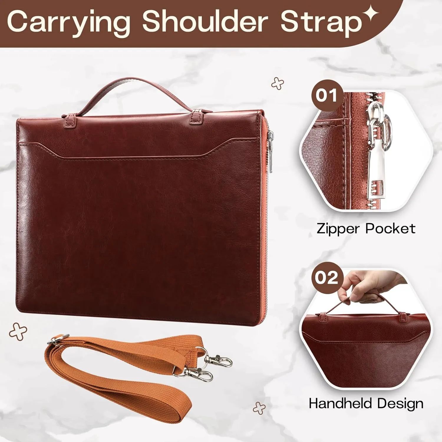 E NET-CASE Case for Remarkable Paper Pro Tablet 11.8 inch (2024 Released) - Business Handheld Design Upgraded PU Leather Cover for Remarkable Paper Pro Digital Paper with Zipper & Pen Holder (Brown)