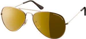 Eagle Eyes CLASSIC AVIATOR Sunglasses - Stainless Steel Frame (Gold, 57mm), Polarized Lenses