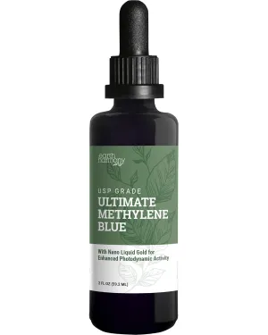 Earth Harmony Methylene Blue 1% Pharmaceutical Grade Supplement with Dropper, Includes Nano Liquid Gold, Methylene Blue USP Grade, No Formaldehyde (2 Oz)