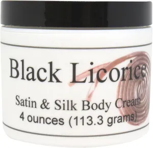 Eclectic Lady Black Licorice Satin and Silk Cream, Body Cream, Body Lotion, 4 oz - Shea Butter, Aloe, Silk Amino Acids, Vitamin E, Phthalate-Free, Handcrafted in USA - Perfect For Women
