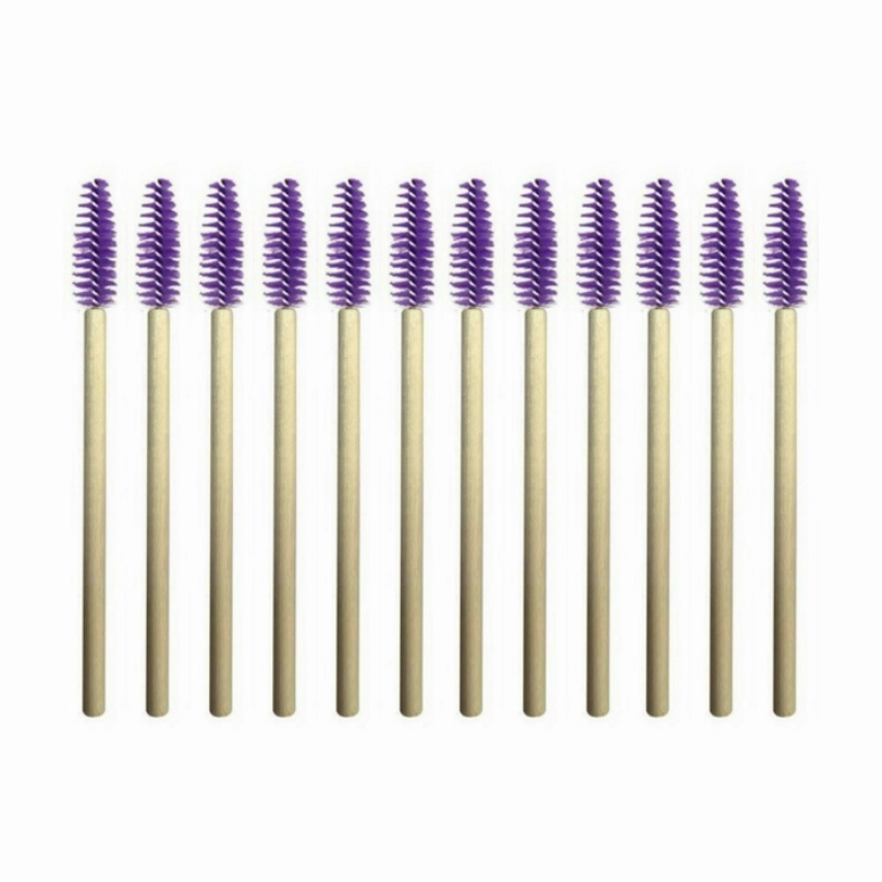 Eco-Friendly Bamboo Mascara Wands/Spoolies - Purple (50/250/500pcs)