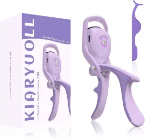 Electric Heated Eyelash Curler Kit Hot Lash Therapy Professional Eyelash Tools Battery Powered Lash Lifter Rechargeable Clamp for Various Eye Types Plastic Material (Colour Purple)