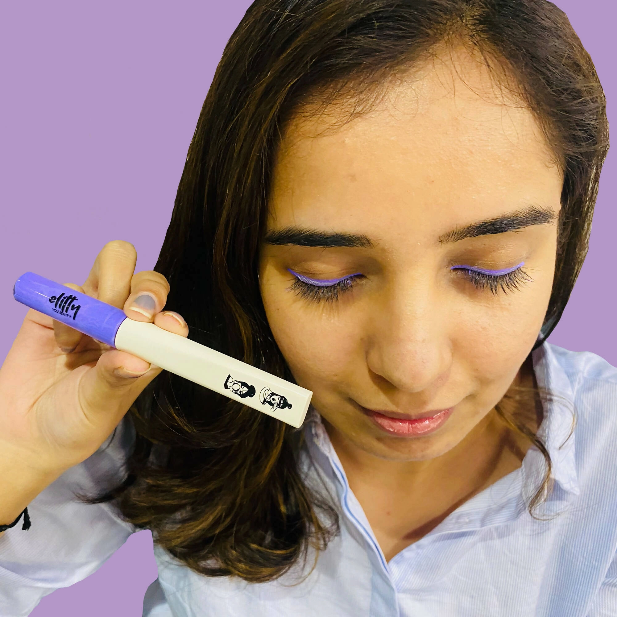 Elitty Lilac Purple Pop Color Matte Finish Liquid Eyeliner - Lilac Dreams-Purple