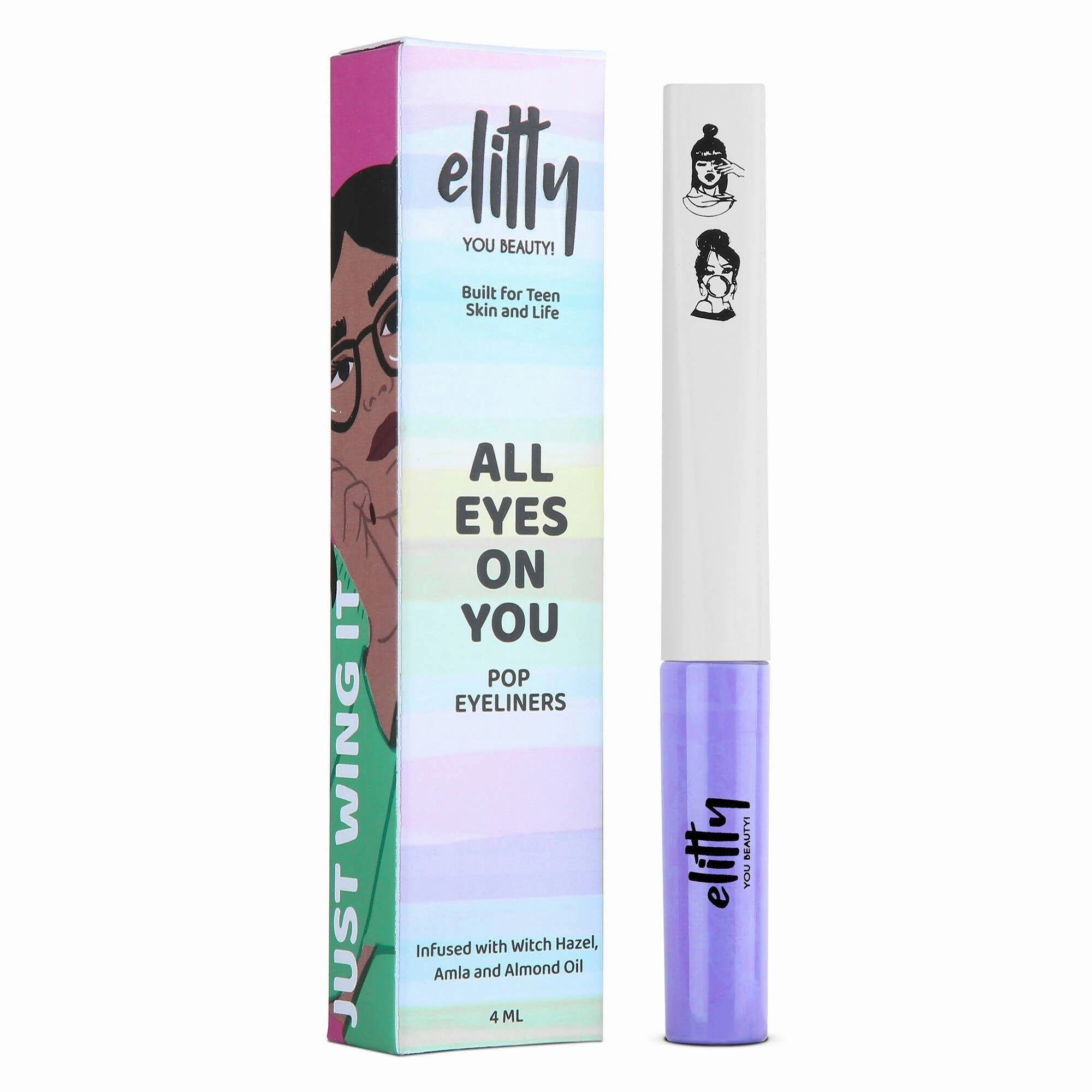 Elitty Lilac Purple Pop Color Matte Finish Liquid Eyeliner - Lilac Dreams-Purple