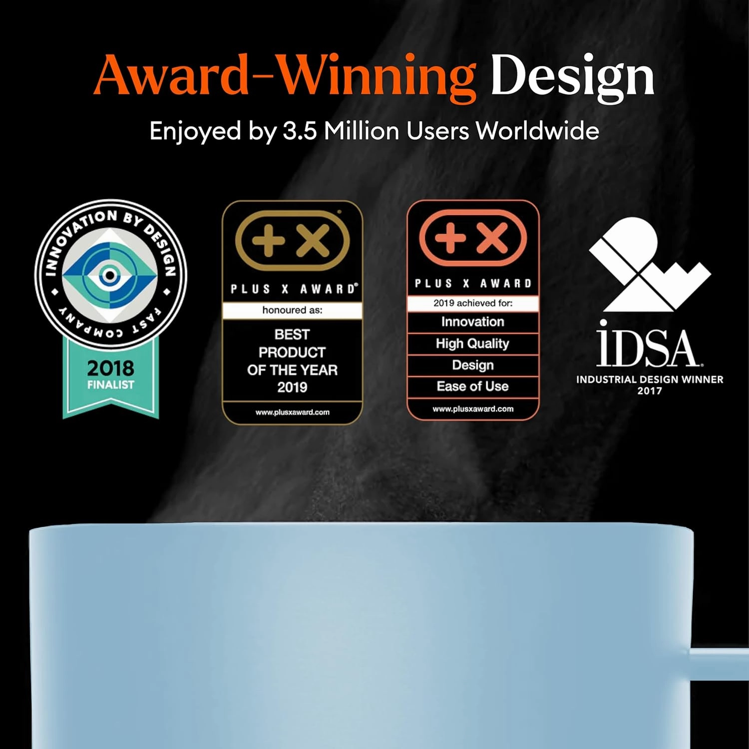 Ember Temperature Control 14oz Smart Mug 2, App-Controlled and Rechargeable Heated Coffee Cup Warmer with Intelligent LED Display, Powder Blue