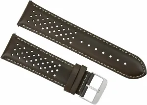 Ewatchparts 20mm Leather Watch Band Strap Compatible With Tag Heuer Carrera Perforated Quick Release Brown