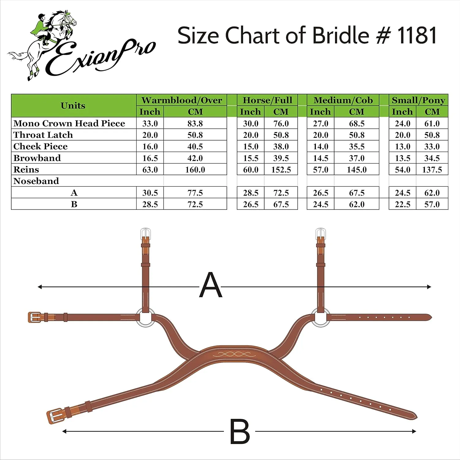 Exion Soft Lined with Blue Bling Figure 8 Bridle and Rubber Reins for Horses | English Figure 8 Blue Bridle
