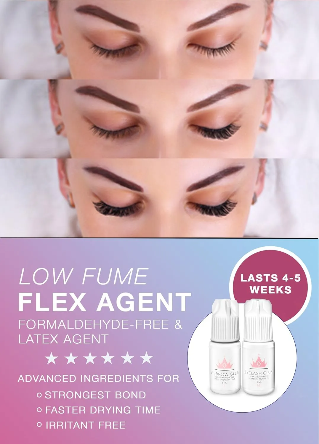 Eyebrow Extensions Kit with 1 x Trays of Mink Eyebrows in Blonde/Light Brown Comes on Mixed Length Trays 5-8 Mm Mix, Eyebrow Extension Glue Clear & Extension Tweezers (Light Brown, Pink Tweezer)