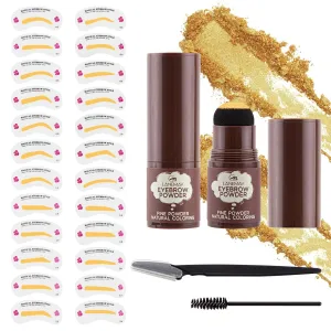 Eyebrow Stamp Stencil Kit Brow Stamp Kit with 24 Reusable Eyebrow Stencils Eyebrow Shaper Eyebrow Stamp Pomade Waterproof Eyebrow Stencil Kit Natural Eye Brow Stencil Kits(Blonde Eyebrow Kit)