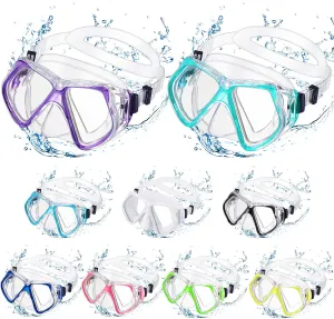 Fabbay 9 Pack Adult Swim Goggles with Nose Cover Snorkeling Diving Mask Anti Leak Swim Goggles 180° Wide View for Adult Youth