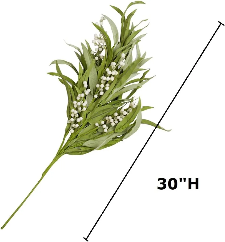 Factory Direct Craft Artificial Willow Foliage and Cream Berry Bush for Spring Arrangements and Summer Decorating - 30" H